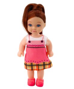 Mini lėlė su dviem šuniukais ir lovyte