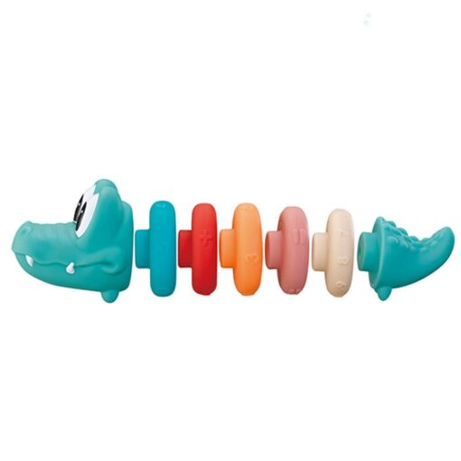 Minkšta edukacinė krokodilo piramidė kūdikiams