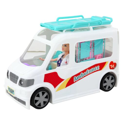 Mobilioji ligoninė su neštuvais ir gydytoja
