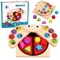 Montessori medinė boružėlės rūšiuoklė su magnetu