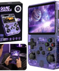 Nešiojama retro žaidimų konsolė R36S Violetinė