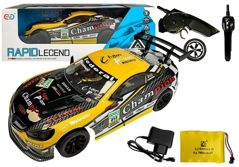 Puldiga sportauto 2,4 GHz &ndash; kollane