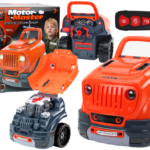 Oranžinis automobilio variklio išardymo rinkinys vaikams