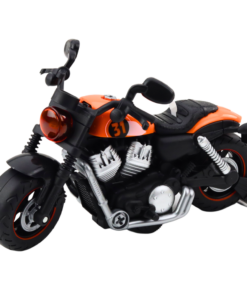 Oranžinis sukamasis motociklas su šviesomis
