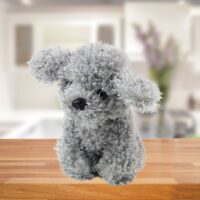 Pliušinis mini pudelis pilkas 20 cm