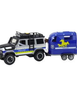 Policijos visureigis su arklių priekaba
