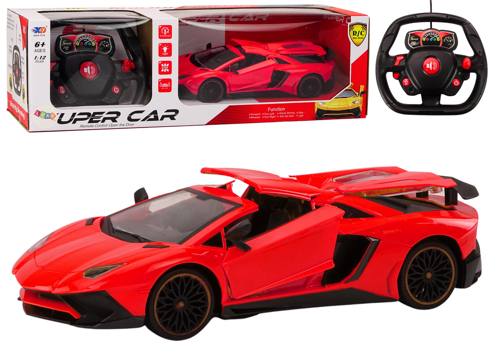 Raudonas 1:12 nuotolinio valdymo sportinis automobilis