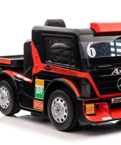 Raudonas Mercedes XMX622B su puspriekabe