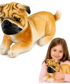 Realistinis pliušinis mopsas 25 cm