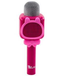 Rožinis belaidis karaoke mikrofonas vaikams