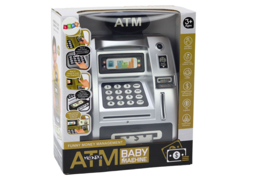 Sidabrinė juoda ATM taupyklė vaikams