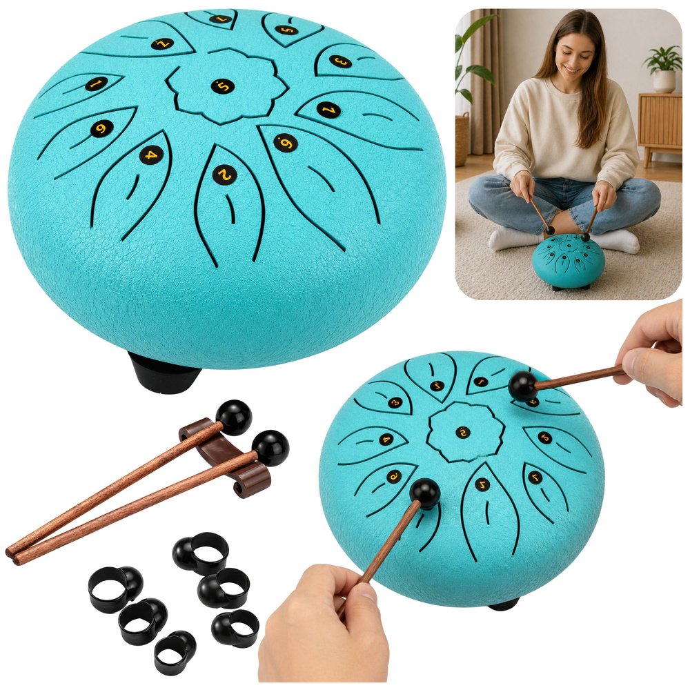 Steel Tongue Drum – 11 tonų relaksacinis instrumentas Steel Tongue Drum – 11 tonų relaksacinis instrumentas