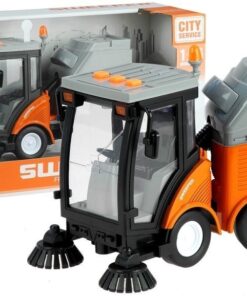 Street Sweeper Bin Lights Sounds Orange 1:16