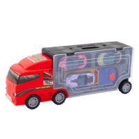 Sunkvežimis su garažu ir 3 automobiliais