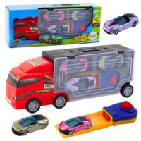 Sunkvežimis su garažu ir 3 automobiliais