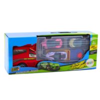 Sunkvežimis su garažu ir 3 automobiliais