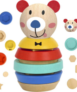 TOOKY TOY 11 dalių medinė meškučio dėlionė kūdikiams