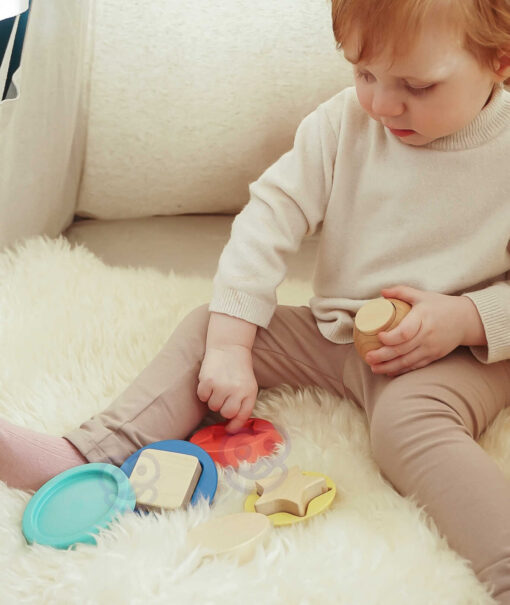TOOKY TOY 11 dalių medinė meškučio dėlionė kūdikiams