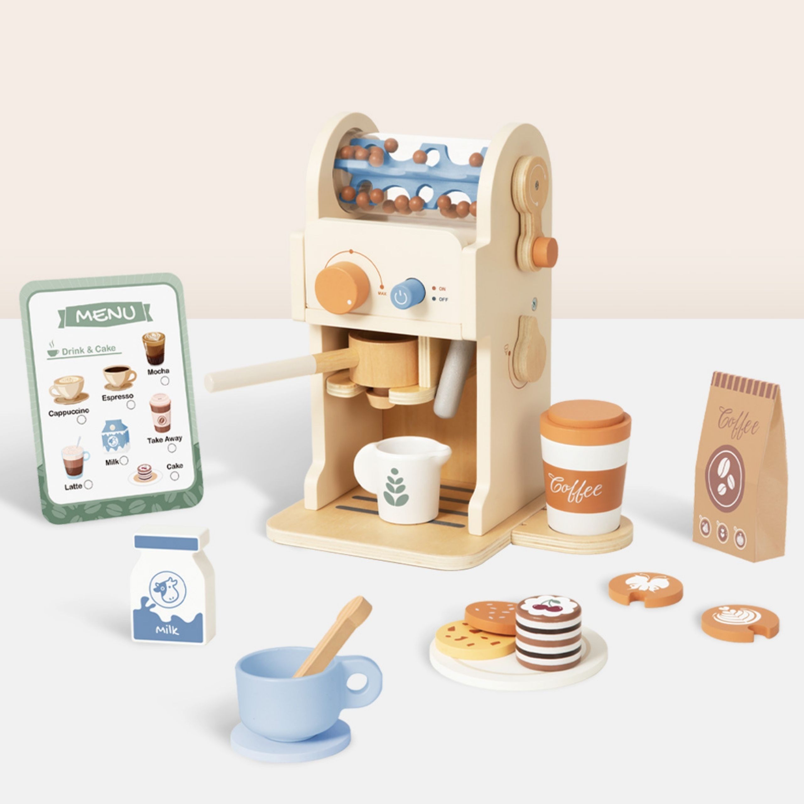 TOOKY TOY puidust kohvikomplekt &ndash; Barista Express