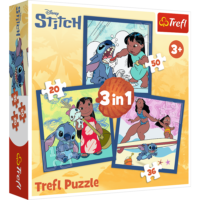 Trefl „Laikas su Stiču“ – 3 dėlionių rinkinys vaikams
