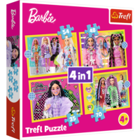 Trefl „Linksmasis Barbės pasaulis“ – 4in1 dėlionės