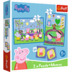 Trefl „Linksmosios akimirkos su Peppa“ – 2in1 dėlionės + atminties žaidimas