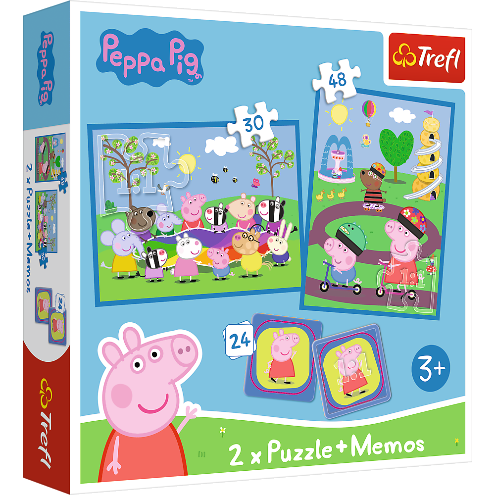Trefl „Linksmosios akimirkos su Peppa“ – 2in1 dėlionės + atminties žaidimas