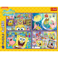 Trefl „SpongeBob pašėlęs pasaulis“ – 4×250 det. dėlionės