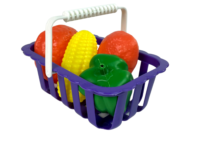 Vaikiška kasa su skaneriu ir daržovėmis