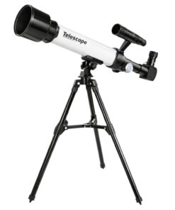 Vaikiškas astronominis teleskopas su laikikliu