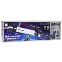 Vaikiškas astronominis teleskopas su laikikliu
