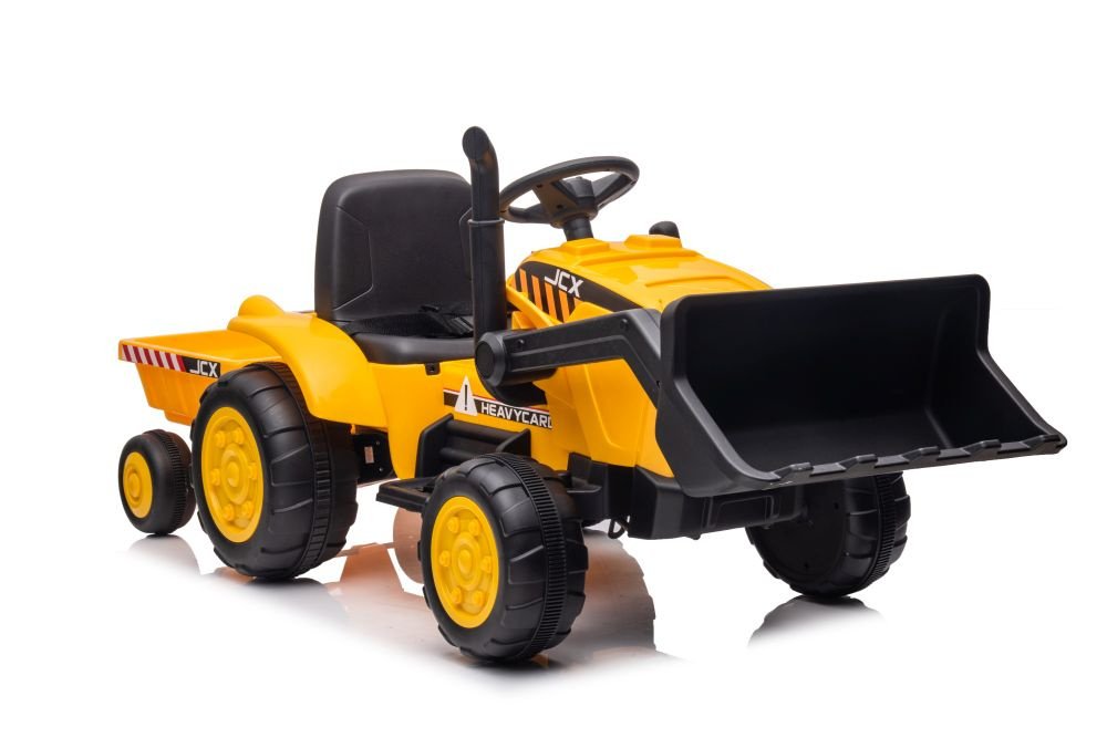 Laste elektriline traktor haagisega S617 - kollane