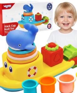 WOOPIE BABY vonios žaislas laivas banginis su perpildymo puodeliais