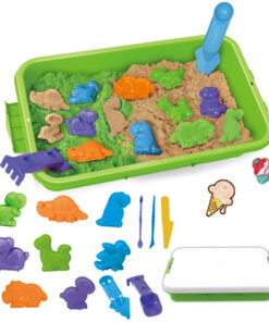 WOOPIE kinetinis smėlis 1.5 kg XXL rinkinys ZOO Safari stalas su formelėmis