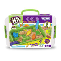 WOOPIE kinetinis smėlis 1.5 kg XXL rinkinys ZOO Safari stalas su formelėmis