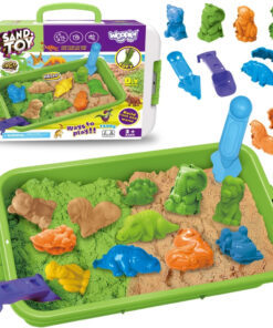 WOOPIE kinetinis smėlis 1.5 kg XXL rinkinys ZOO Safari stalas su formelėmis