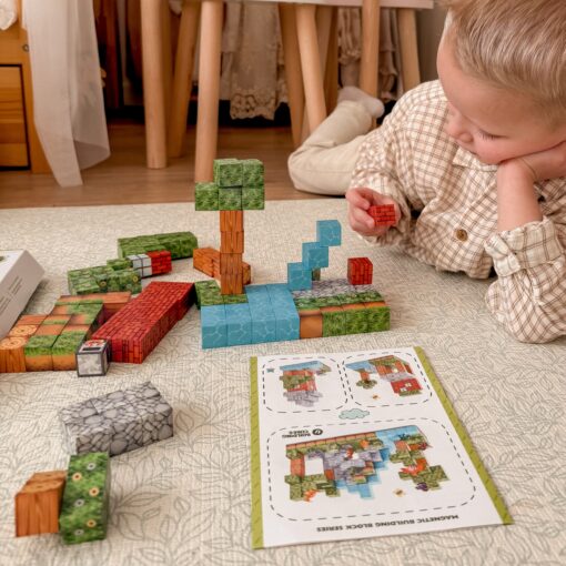 Woopie 108 dalių magnetinės kaladėlės – gamtos tematikos rinkinys