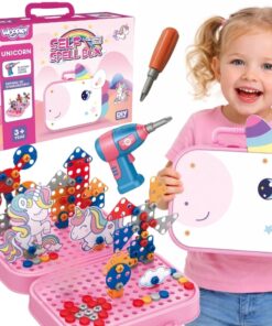 Woopie 228 dalių 3D konstruktorius – vienaragio lagaminėlis