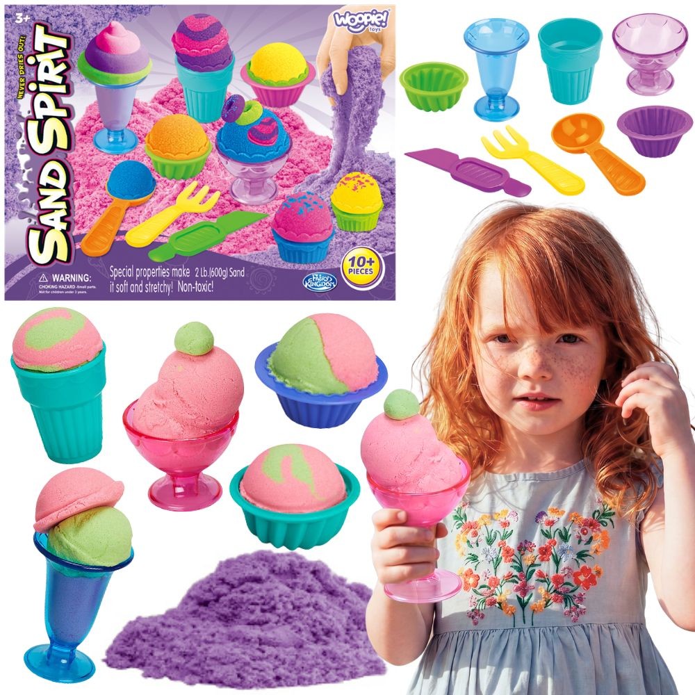 Woopie 600 g desertų kinetinio smėlio rinkinys Woopie 600 g desertų kinetinio smėlio rinkinys
