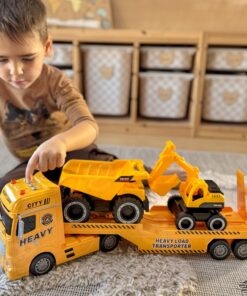 Woopie statybinės mašinos 1:12 – tralas su šviesomis ir garsais