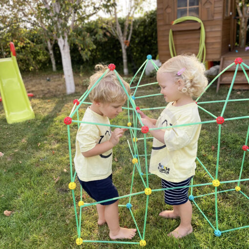 Woopie „Construction Set“ – 128 dalių statybų rinkinys su vamzdeliais