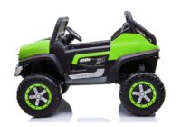 Žalias elektrinis Mercedes Unimog 4×4 vaikams