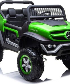 Žalias elektrinis Mercedes Unimog 4×4 vaikams