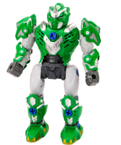 Žalias suveržiamas robotas su grąžtu