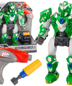 Žalias suveržiamas robotas su grąžtu
