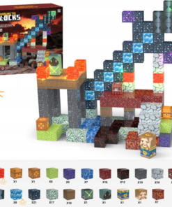 Šviečiančios magnetinės kaladėlės „Pixel“ – 166 dalių konstruktorius su LED elementais.