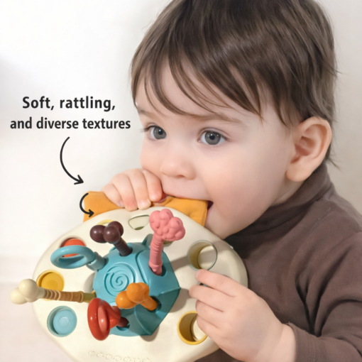Woopie Montessori „Tug Toy“ lapiuko sensorinis kramtukas - Image 5