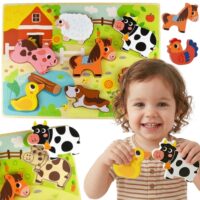 „TOOKY TOY“ medinė Montessori dėlionė – gyvūnai