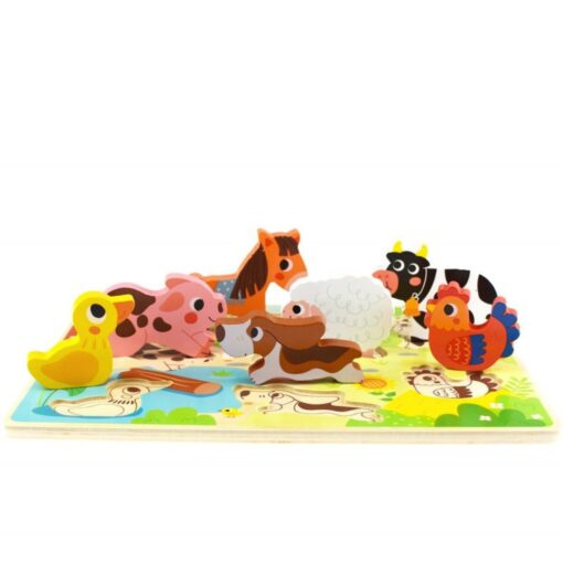 „TOOKY TOY“ medinė Montessori dėlionė – gyvūnai