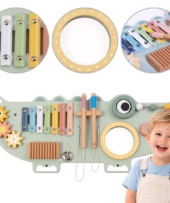„TOOKY TOY“ medinė manipuliacinė lenta – krokodilas